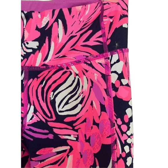 Lilly Pulitzer Womens Pink Tropical Print Luxletic Weekender Cropped Legging - Picture 7 of 10